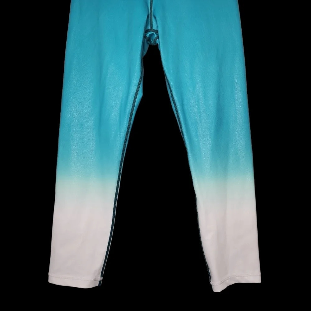 Zyia Blue and White Ombré Shine Leggings Women’s Size 12 - Picture 3 of 11